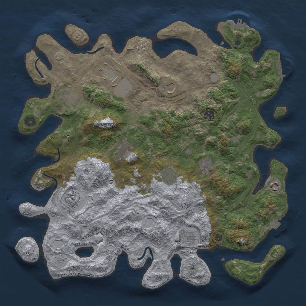 Rust Map: Procedural Map, Size: 4250, Seed: 281808939, 19 Monuments