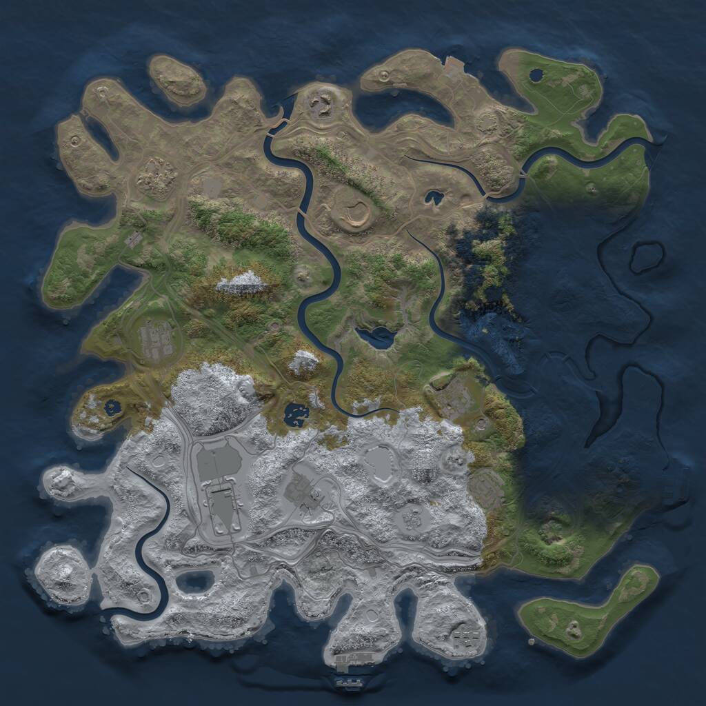 Rust Map: Procedural Map, Size: 4250, Seed: 281808939, 16 Monuments
