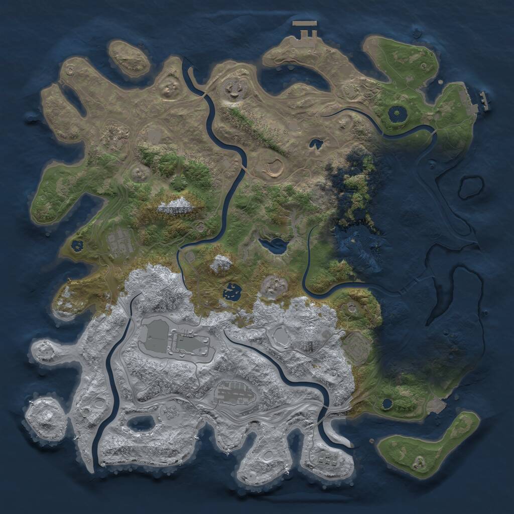 Rust Map: Procedural Map, Size: 4250, Seed: 281808939, 15 Monuments