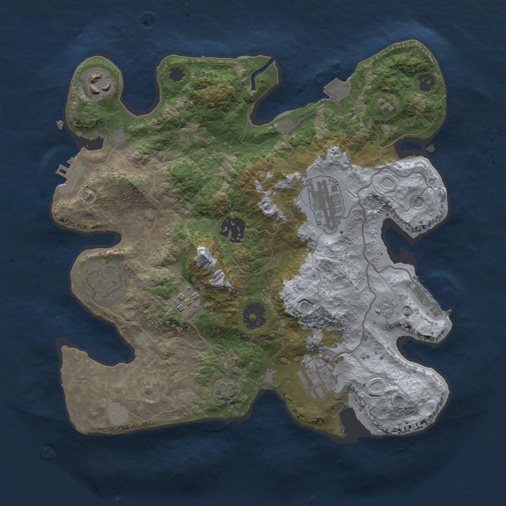 Rust Map: Procedural Map, Size: 3000, Seed: 1298642347, 14 Monuments