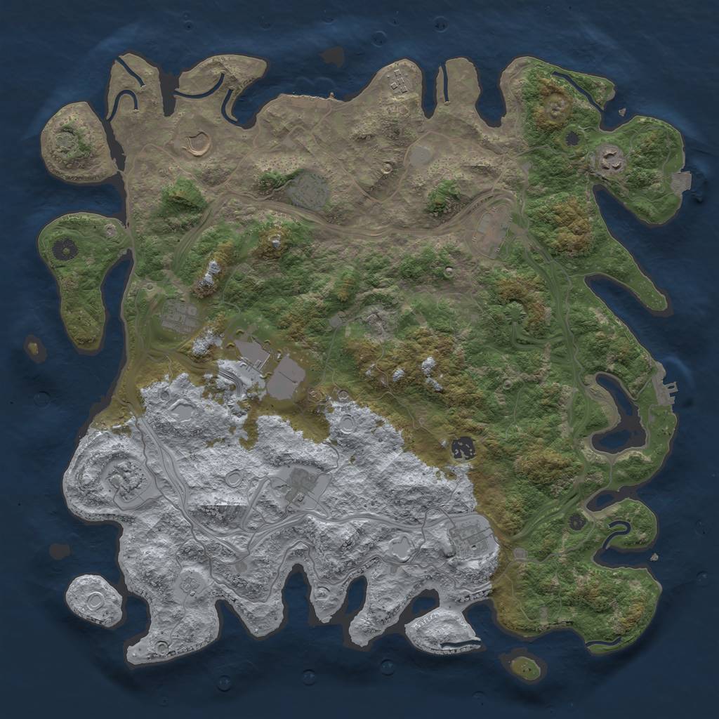 Rust Map: Procedural Map, Size: 4500, Seed: 9999992, 19 Monuments