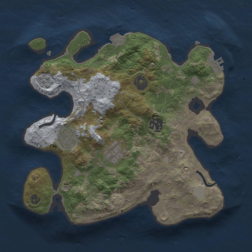 Rust Map: Procedural Map, Size: 2650, Seed: 1244260524, 10 Monuments