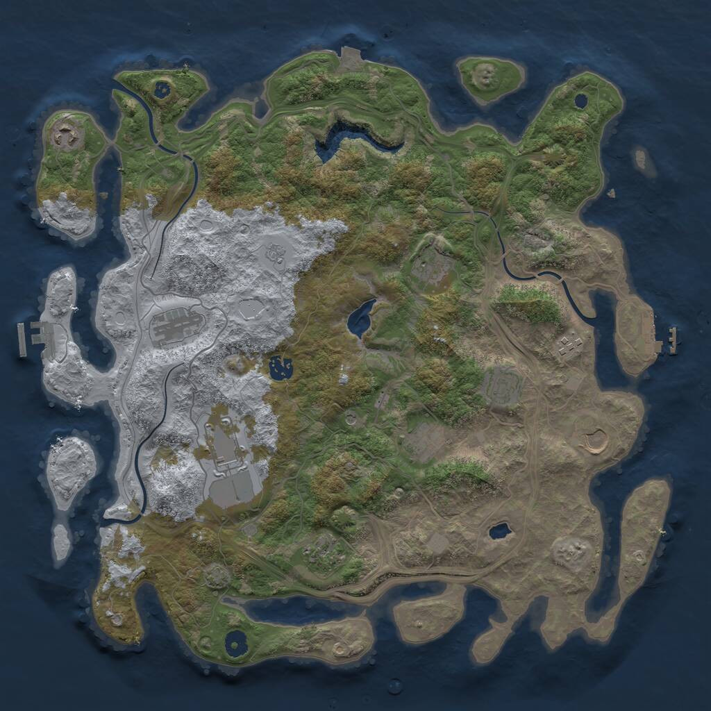 Rust Map: Procedural Map, Size: 4250, Seed: 1607303517, 16 Monuments