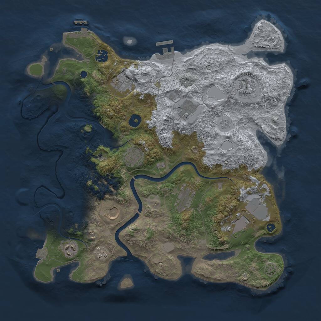 Rust Map: Procedural Map, Size: 3800, Seed: 1458093517, 16 Monuments