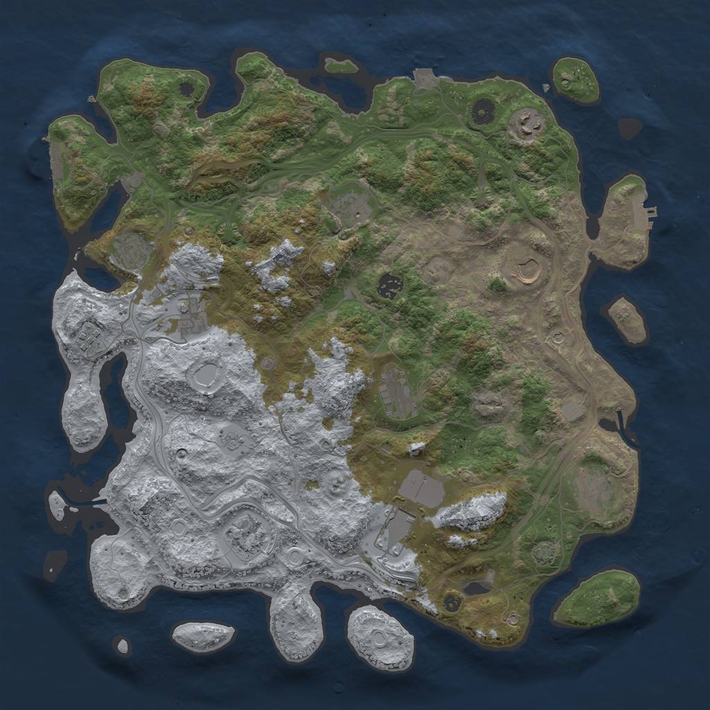 Rust Map: Procedural Map, Size: 4250, Seed: 487343799, 19 Monuments