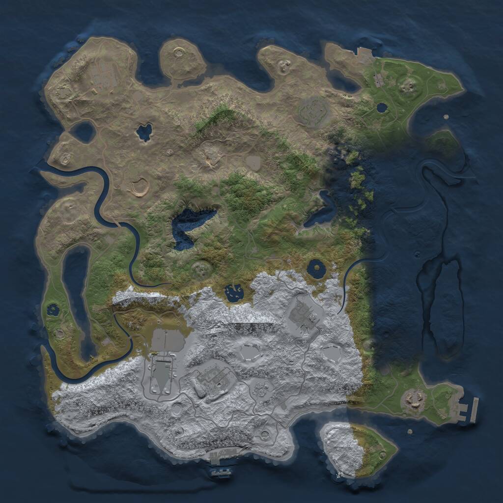 Rust Map: Procedural Map, Size: 4000, Seed: 19745, 15 Monuments