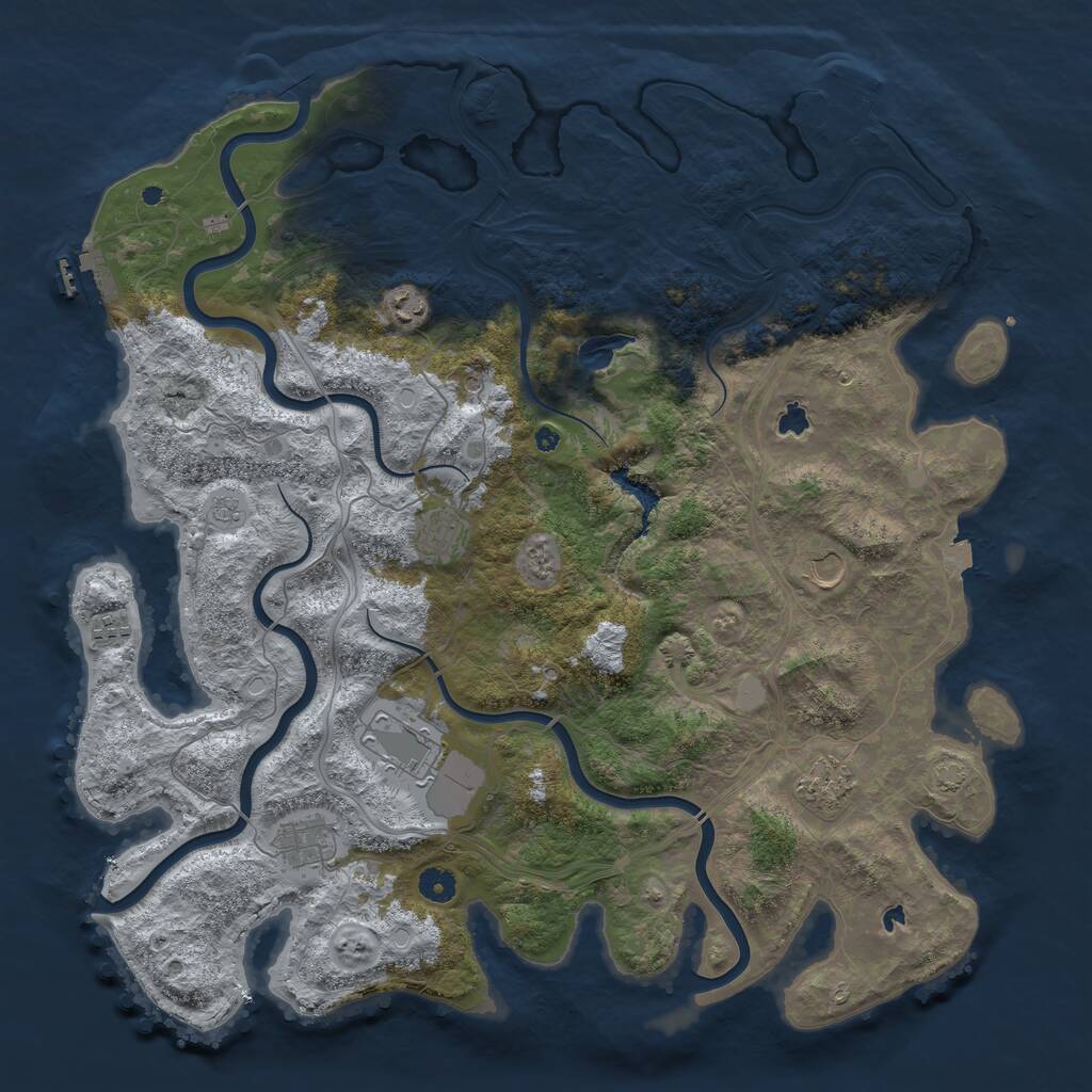 Rust Map: Procedural Map, Size: 4500, Seed: 3656547, 13 Monuments