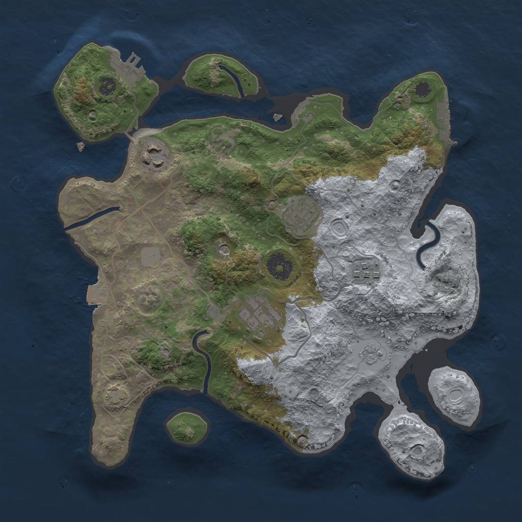 Rust Map: Procedural Map, Size: 3000, Seed: 139763797, 12 Monuments