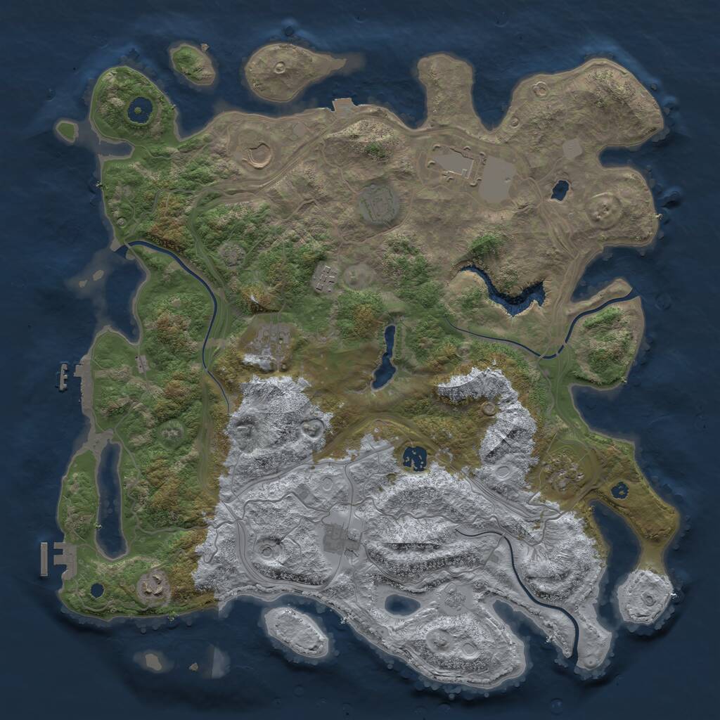 Rust Map: Procedural Map, Size: 4300, Seed: 98711223, 15 Monuments