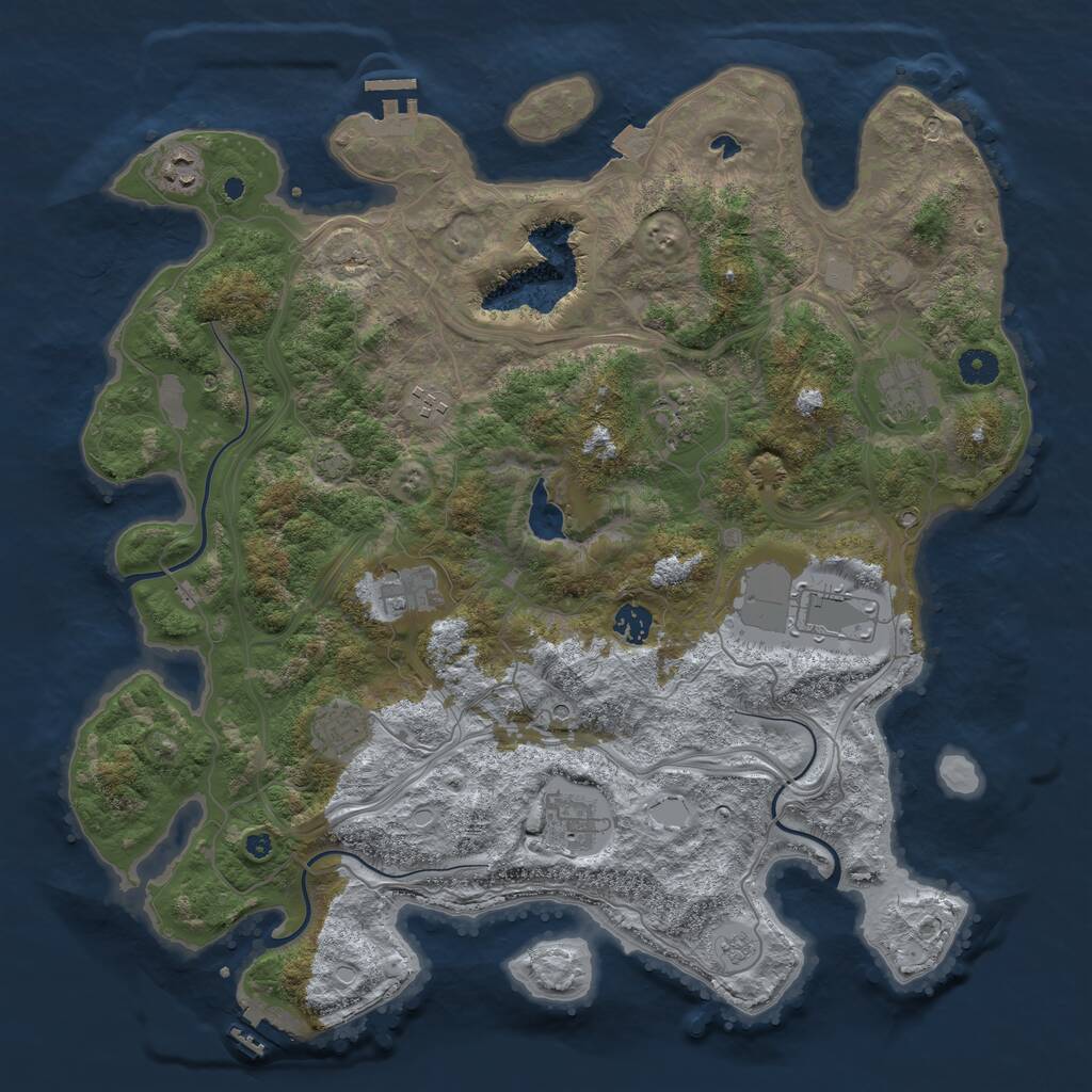 Rust Map: Procedural Map, Size: 4250, Seed: 18532287, 15 Monuments