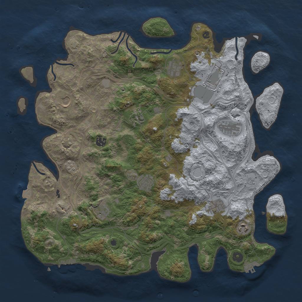 Rust Map: Procedural Map, Size: 4250, Seed: 459794153, 19 Monuments