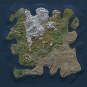 Thumbnail Rust Map: Procedural Map, Size: 3500, Seed: 87988968, 17 Monuments