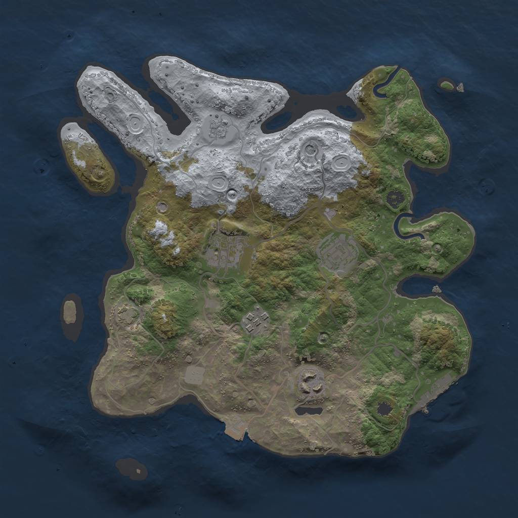Rust Map: Procedural Map, Size: 3000, Seed: 15096, 11 Monuments