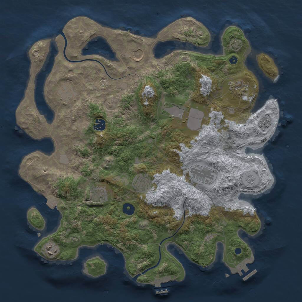 Rust Map: Procedural Map, Size: 3750, Seed: 10164956, 15 Monuments