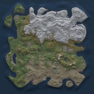 Thumbnail Rust Map: Procedural Map, Size: 4500, Seed: 1351258487, 19 Monuments