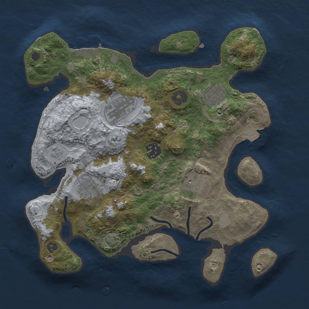 Rust Map: Procedural Map, Size: 3000, Seed: 450716544, 11 Monuments