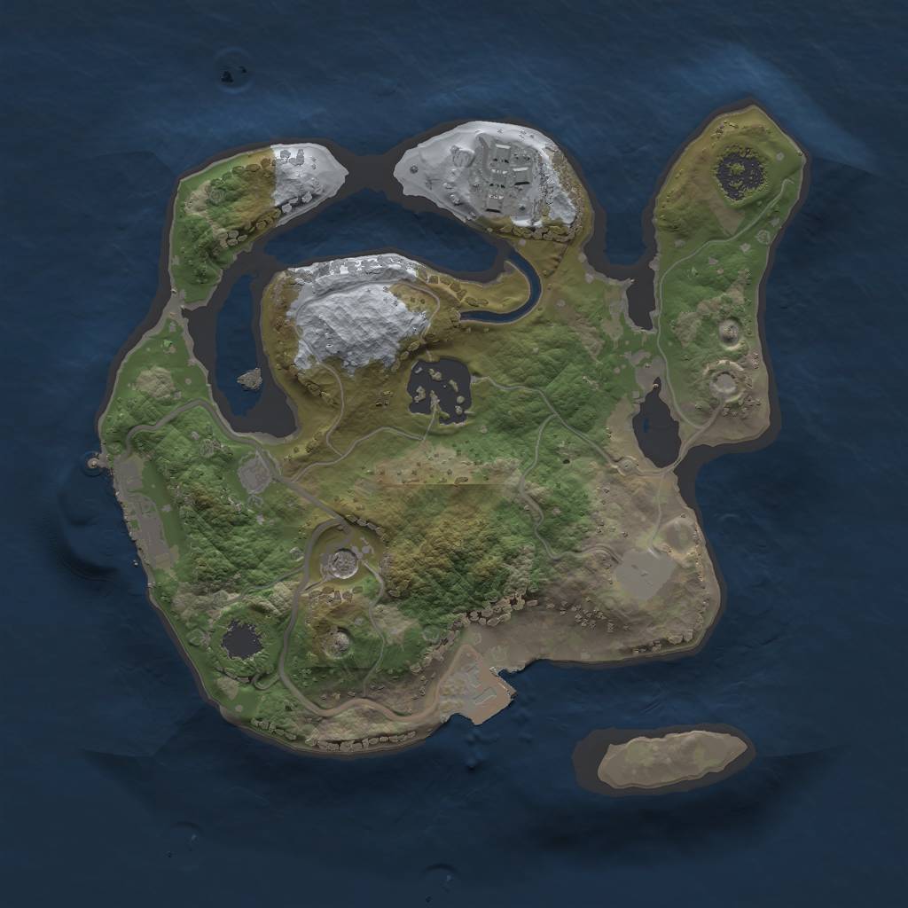 Rust Map: Procedural Map, Size: 2000, Seed: 23361, 7 Monuments