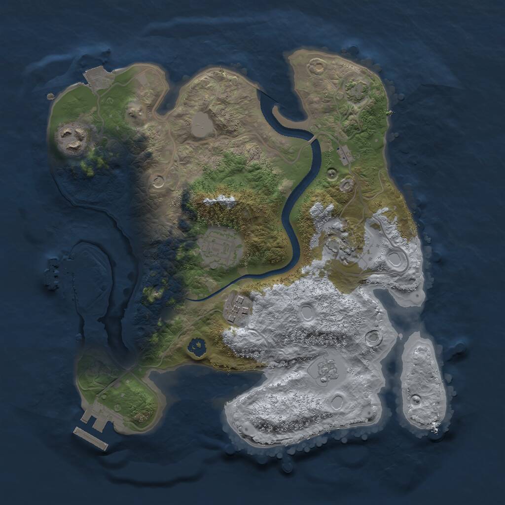 Rust Map: Procedural Map, Size: 2750, Seed: 628596490, 10 Monuments