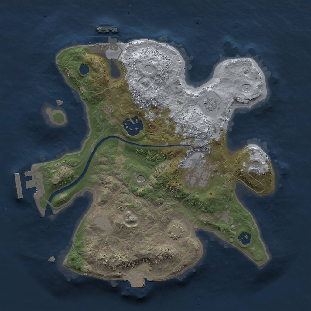 Rust Map: Procedural Map, Size: 2450, Seed: 565656, 8 Monuments