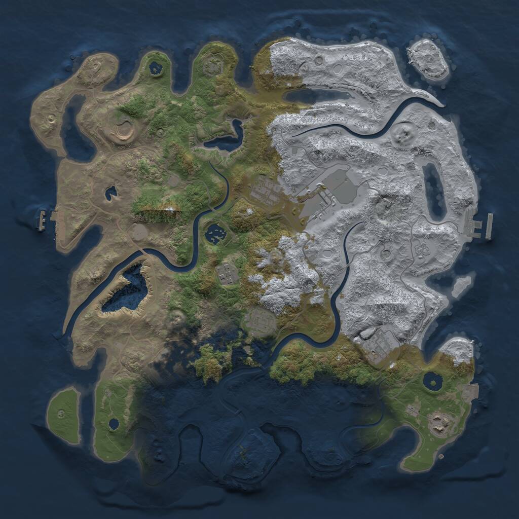 Rust Map: Procedural Map, Size: 4000, Seed: 23901, 15 Monuments