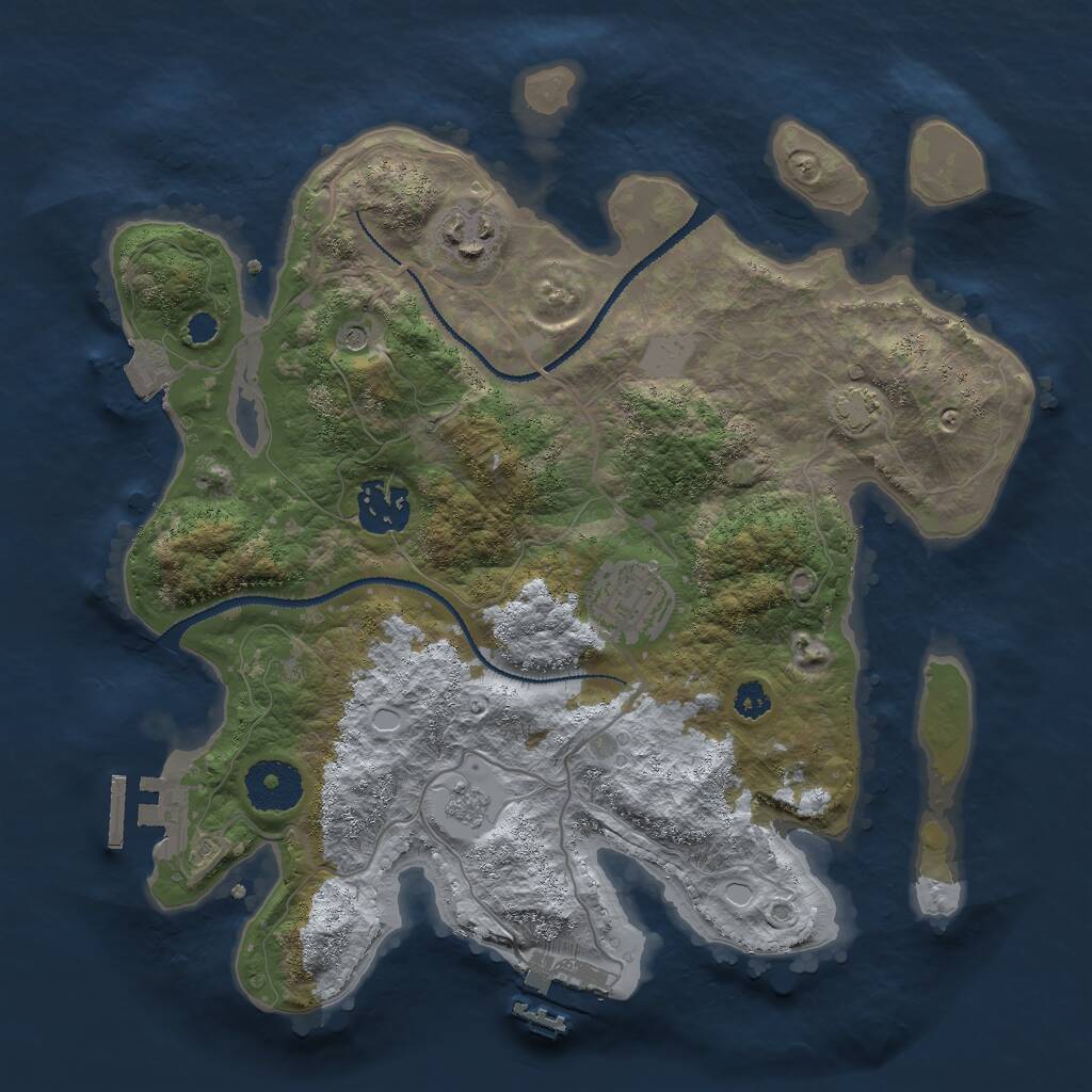 Rust Map: Procedural Map, Size: 3000, Seed: 856, 9 Monuments