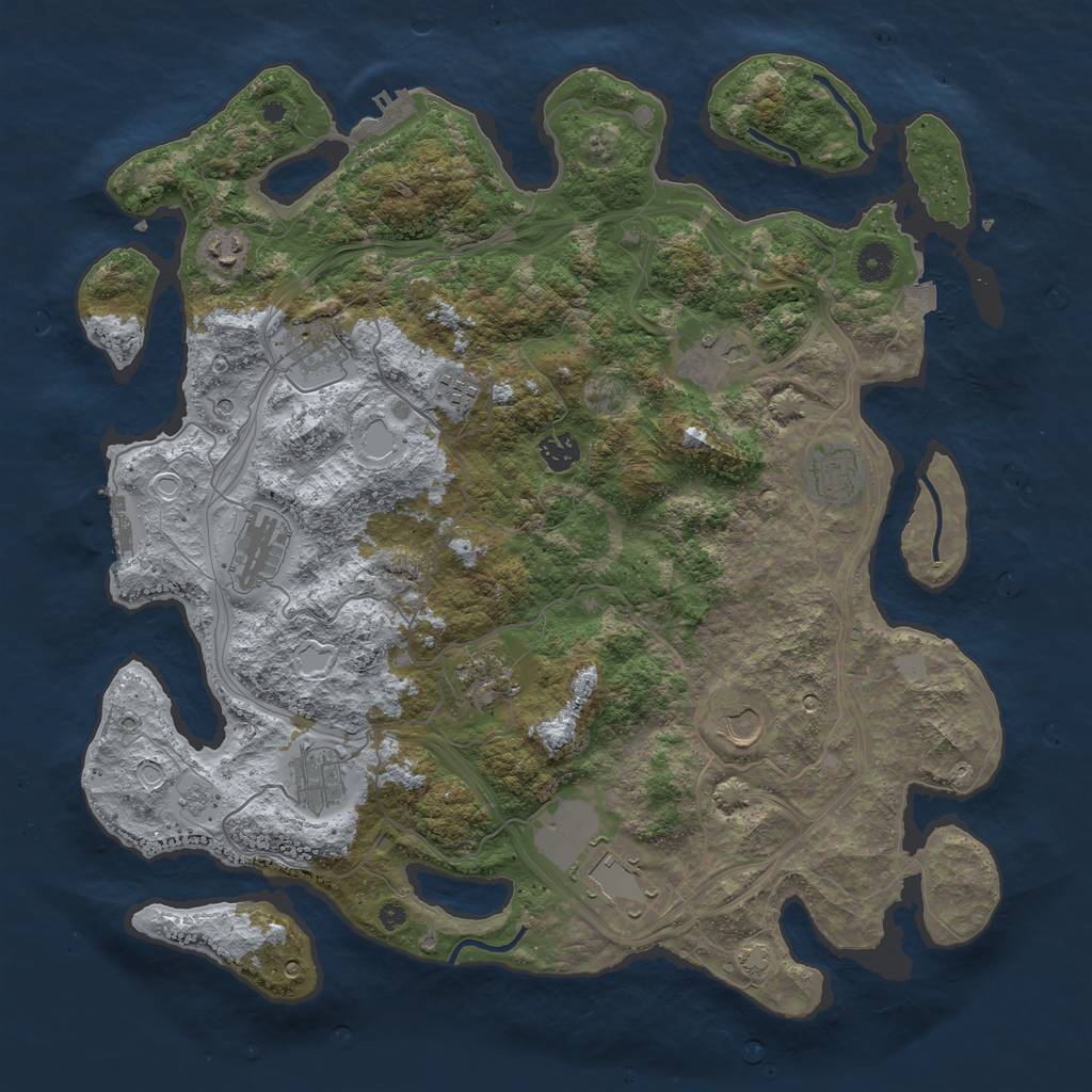 Rust Map: Procedural Map, Size: 4250, Seed: 129956786, 19 Monuments