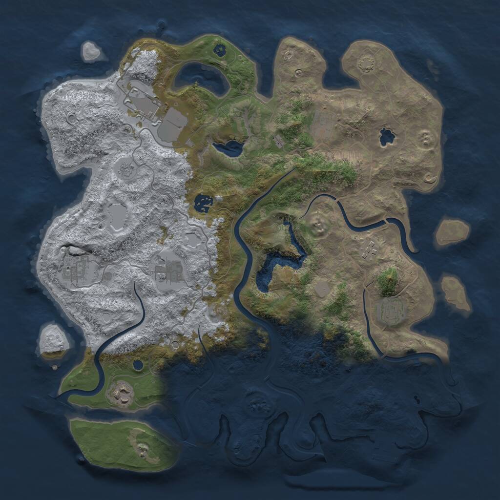 Rust Map: Procedural Map, Size: 4000, Seed: 316735974, 13 Monuments