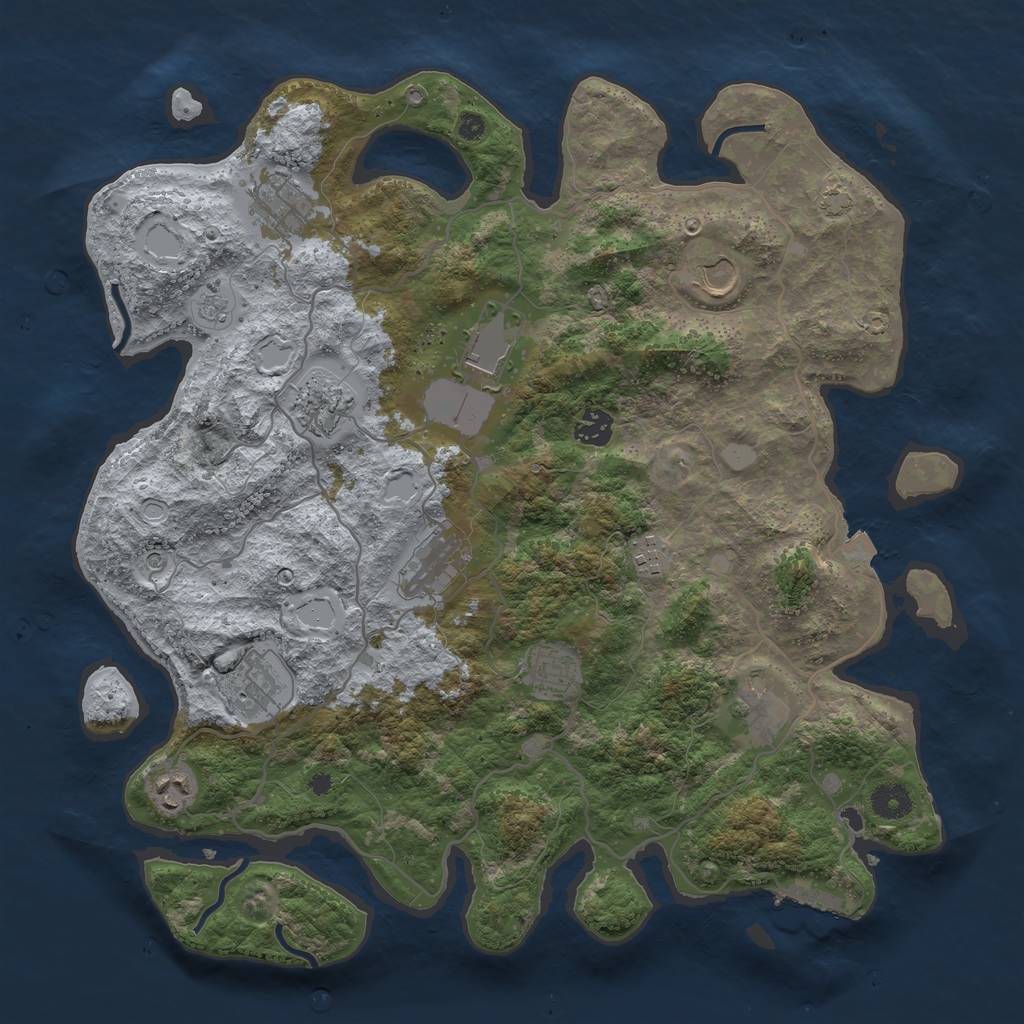 Rust Map: Procedural Map, Size: 4000, Seed: 316735974, 18 Monuments