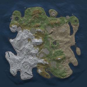 Thumbnail Rust Map: Procedural Map, Size: 3500, Seed: 1574384254, 17 Monuments