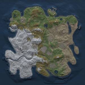 Thumbnail Rust Map: Procedural Map, Size: 3500, Seed: 1574384254, 13 Monuments