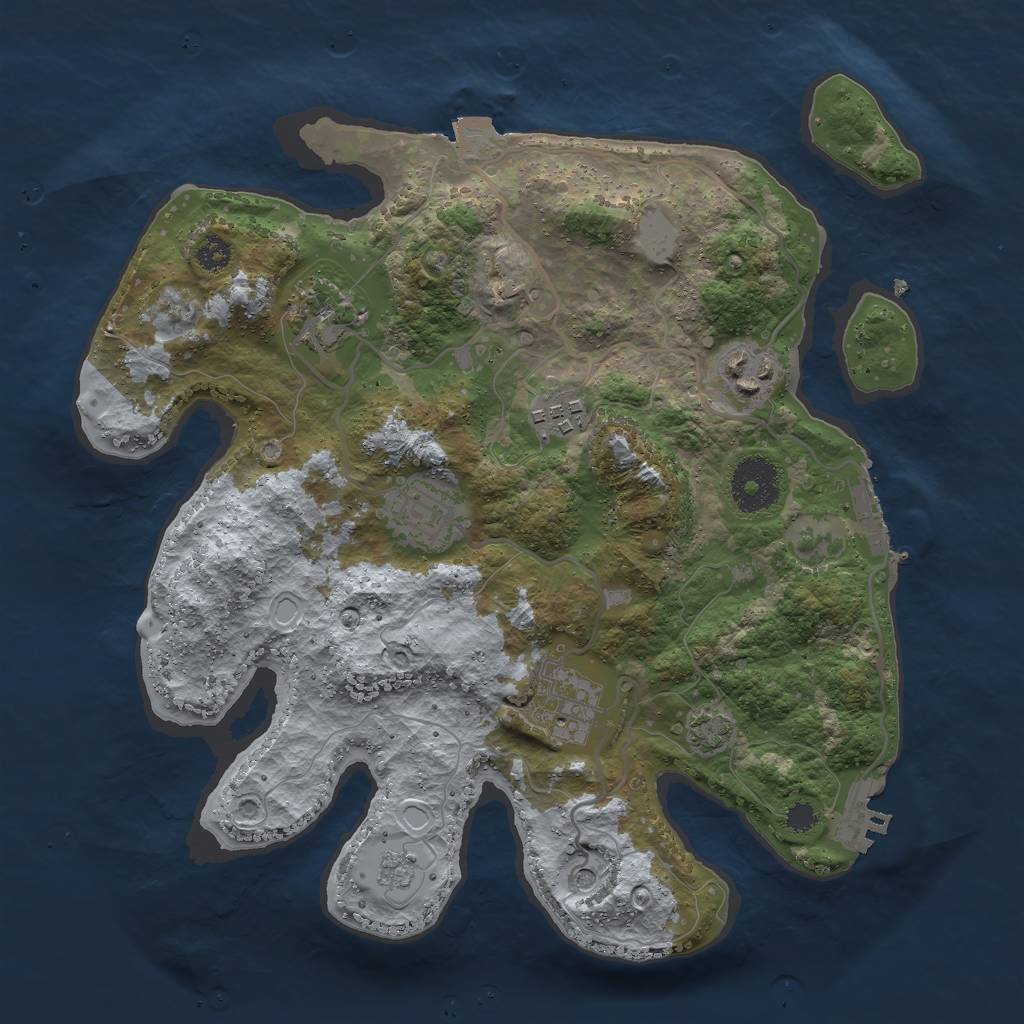 Rust Map: Procedural Map, Size: 3000, Seed: 27919797, 13 Monuments