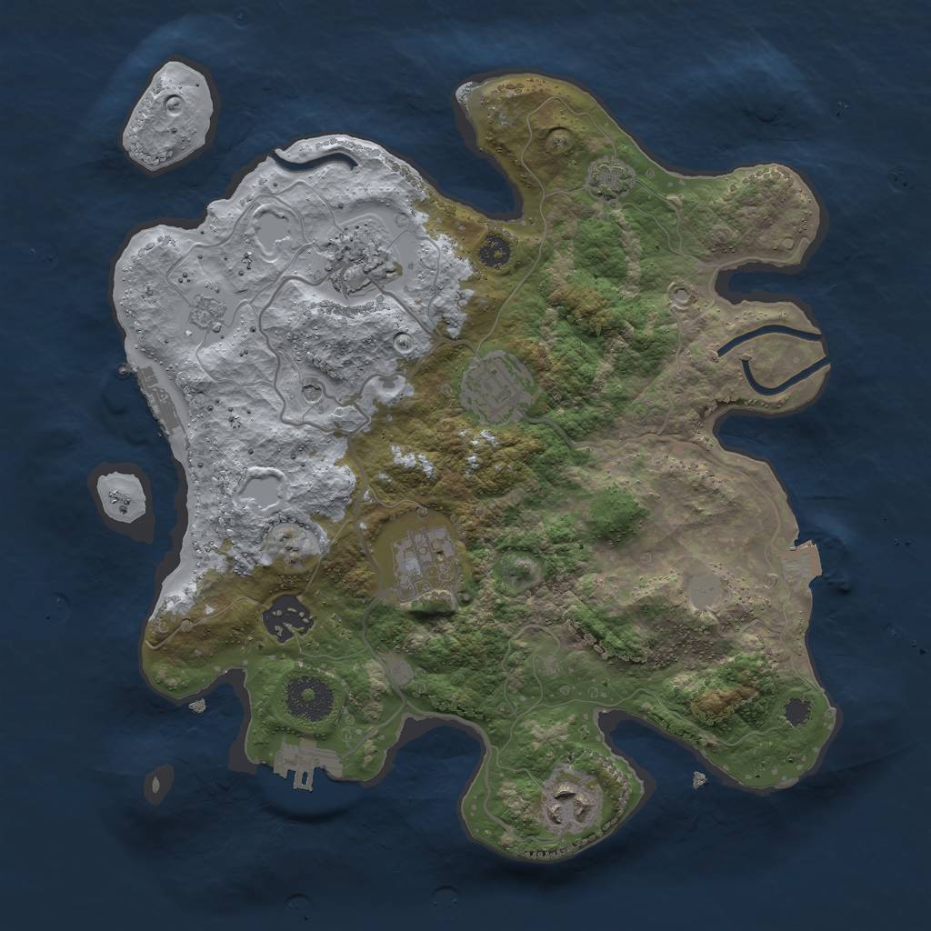 Rust Map: Procedural Map, Size: 3000, Seed: 740201648, 13 Monuments