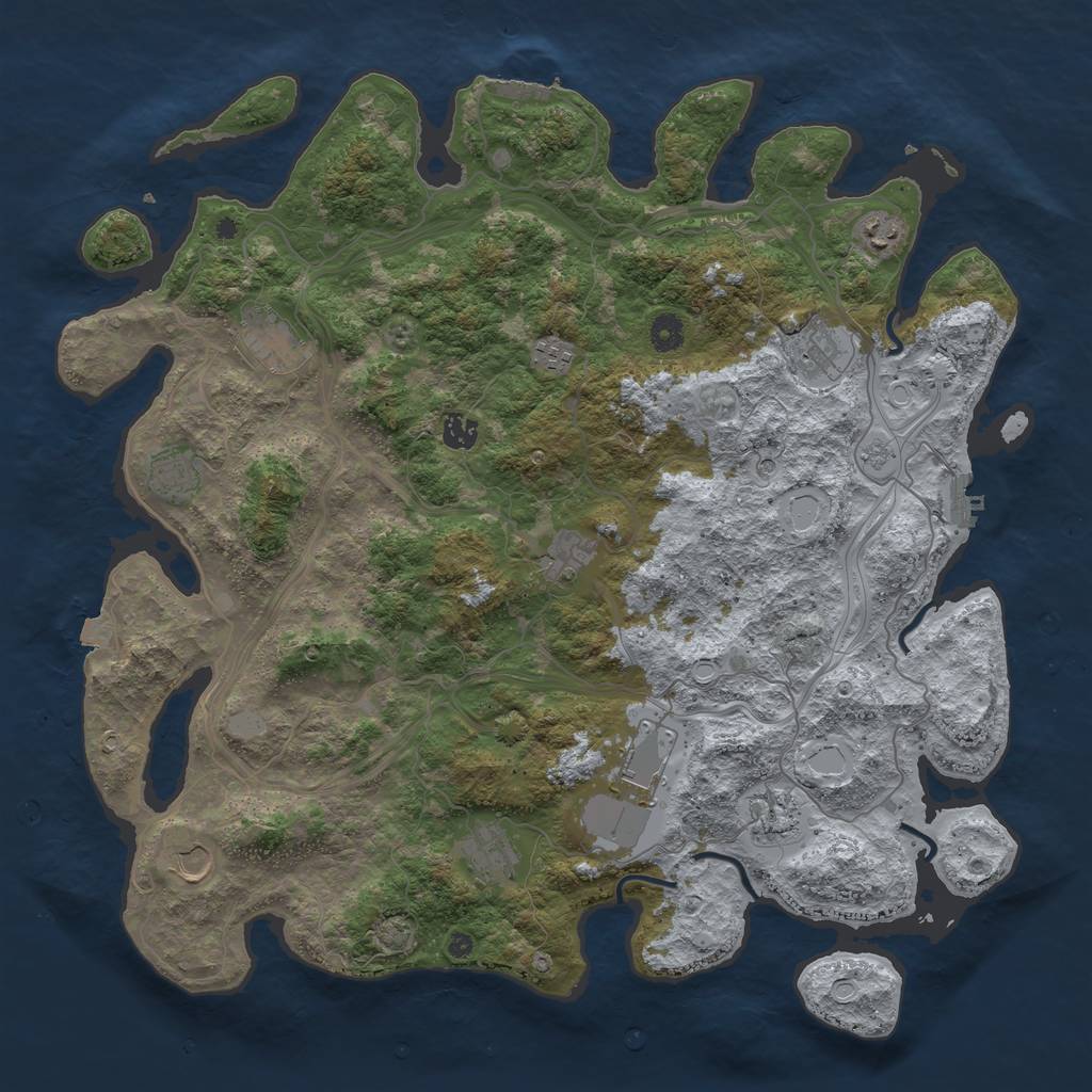 Rust Map: Procedural Map, Size: 4500, Seed: 3773, 19 Monuments