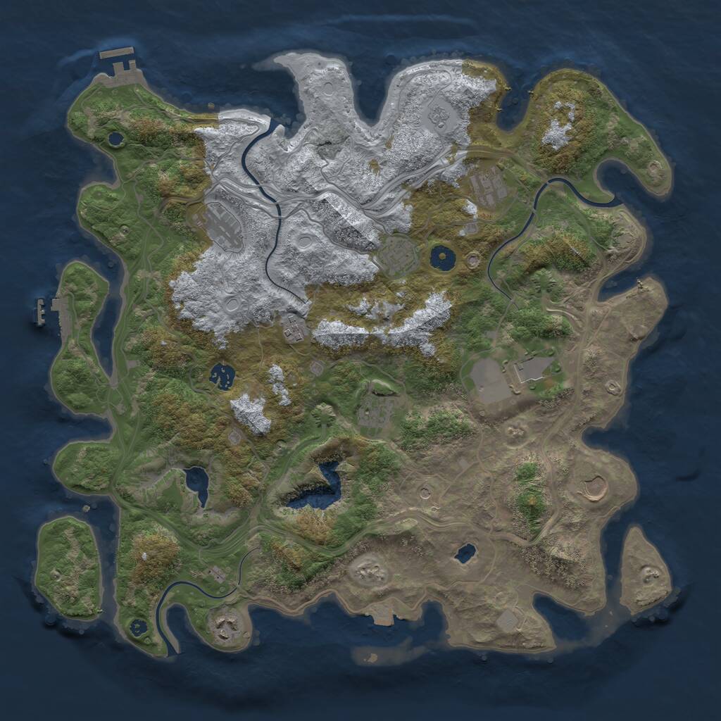 Rust Map: Procedural Map, Size: 4250, Seed: 856336661, 15 Monuments