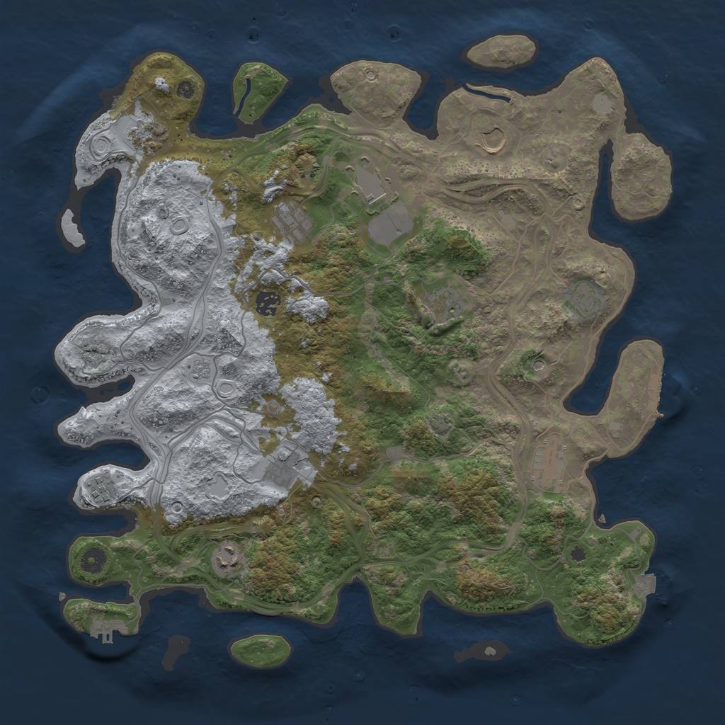 Rust Map: Procedural Map, Size: 4250, Seed: 2031436017, 19 Monuments