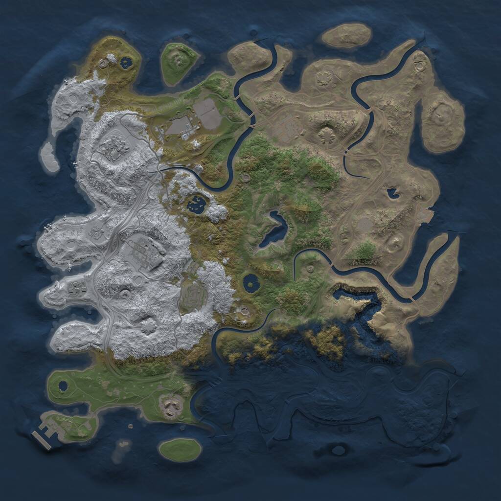 Rust Map: Procedural Map, Size: 4250, Seed: 2031436017, 13 Monuments