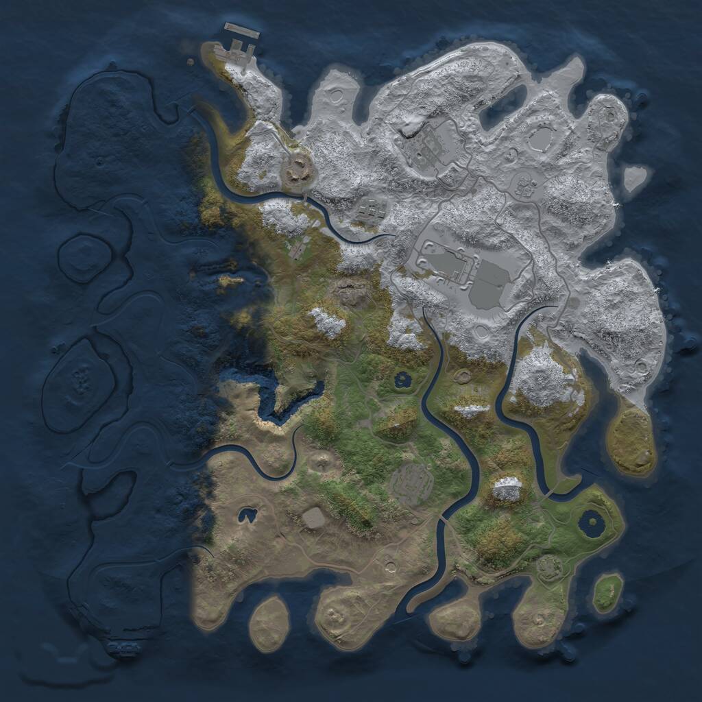 Rust Map: Procedural Map, Size: 4000, Seed: 5656, 11 Monuments