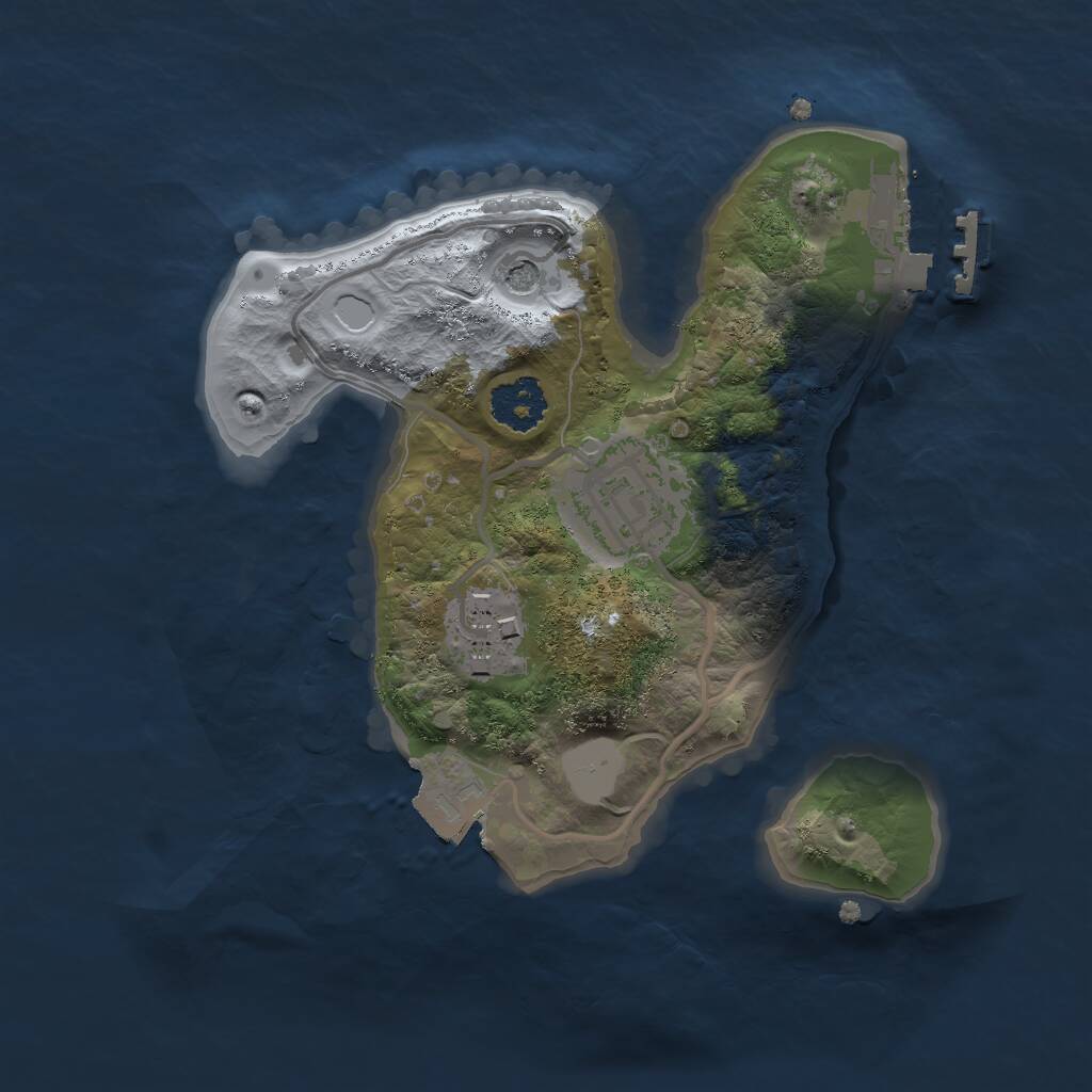 Rust Map: Procedural Map, Size: 2000, Seed: 7022018, 5 Monuments