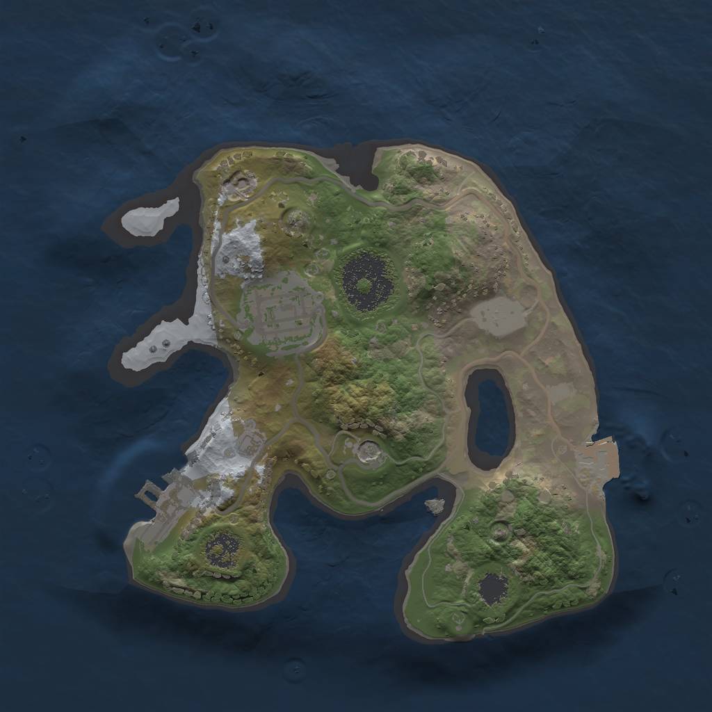Rust Map: Procedural Map, Size: 2000, Seed: 189077390, 6 Monuments