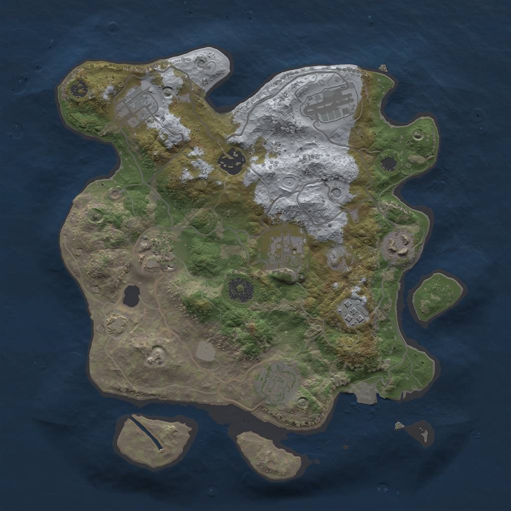 Rust Map: Procedural Map, Size: 3000, Seed: 846714914, 13 Monuments