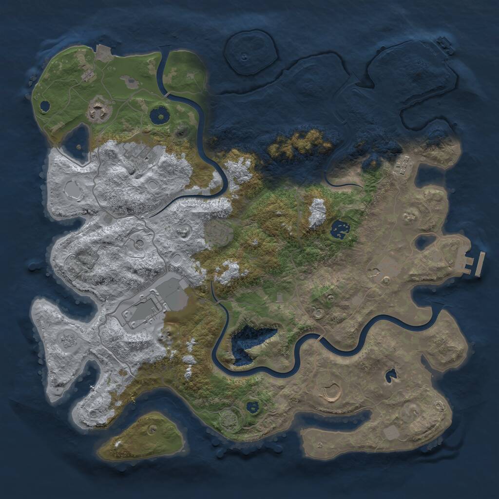 Rust Map: Procedural Map, Size: 4000, Seed: 444715, 14 Monuments