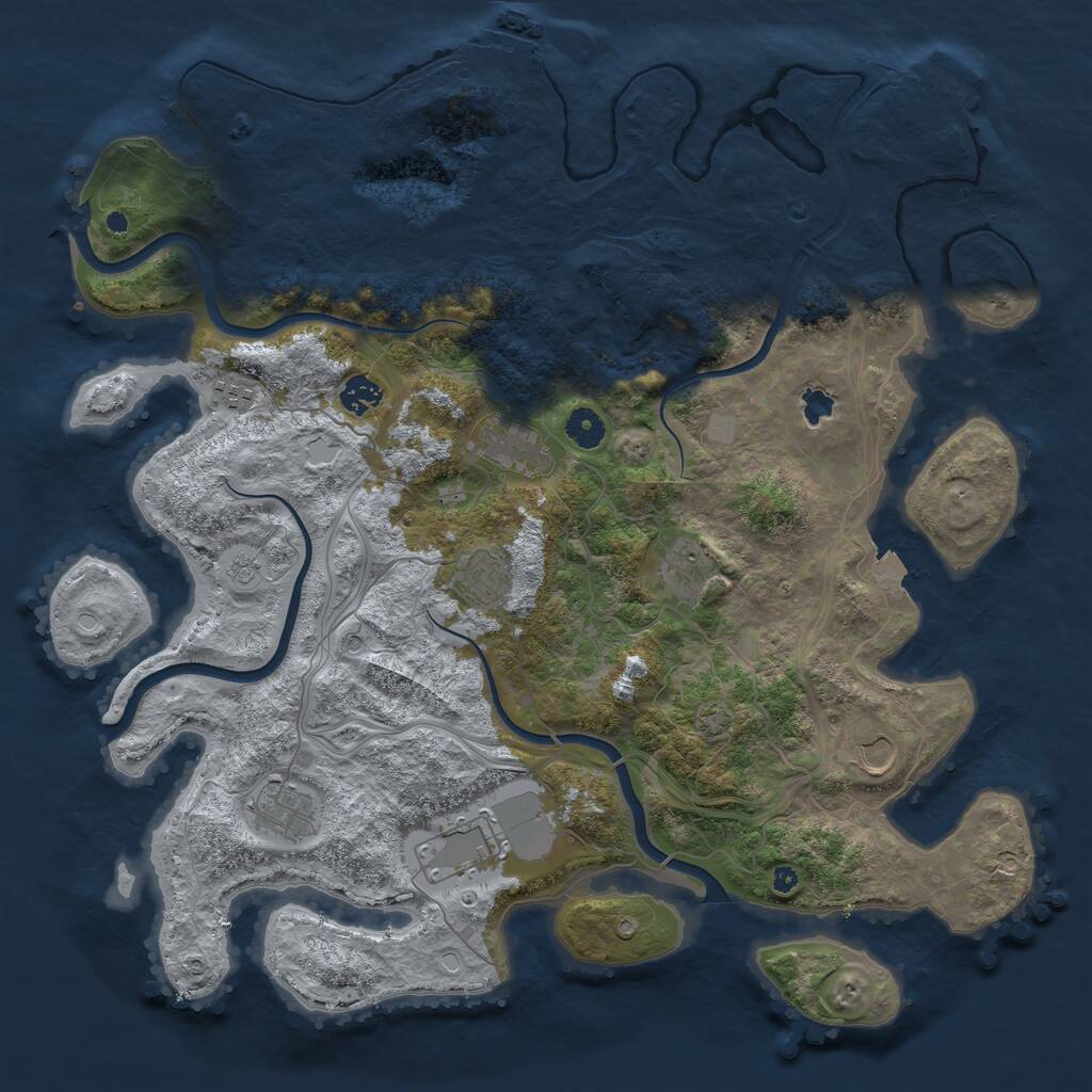 Rust Map: Procedural Map, Size: 4250, Seed: 1145141625, 14 Monuments