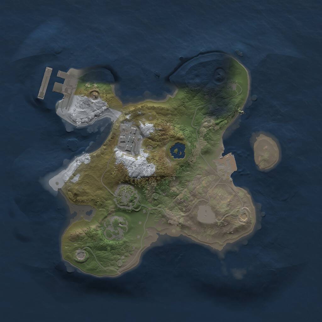 Rust Map: Procedural Map, Size: 2000, Seed: 1742312625, 4 Monuments