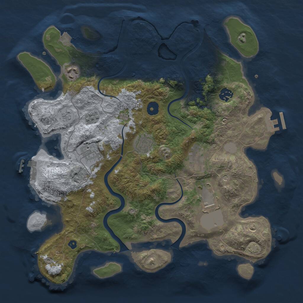 Rust Map: Procedural Map, Size: 3500, Seed: 1218, 13 Monuments
