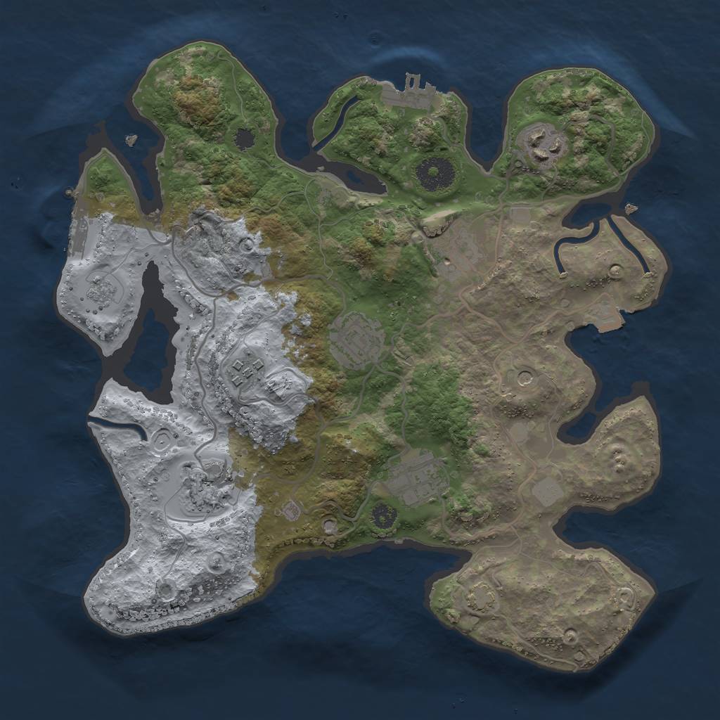 Rust Map: Procedural Map, Size: 3000, Seed: 1473244771, 14 Monuments