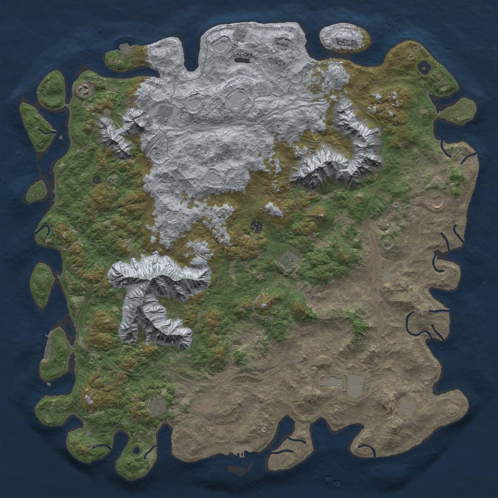 Rust Map: Procedural Map, Size: 6000, Seed: 13987, 19 Monuments