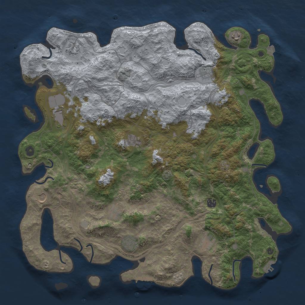 Rust Map: Procedural Map, Size: 4800, Seed: 75082364, 19 Monuments