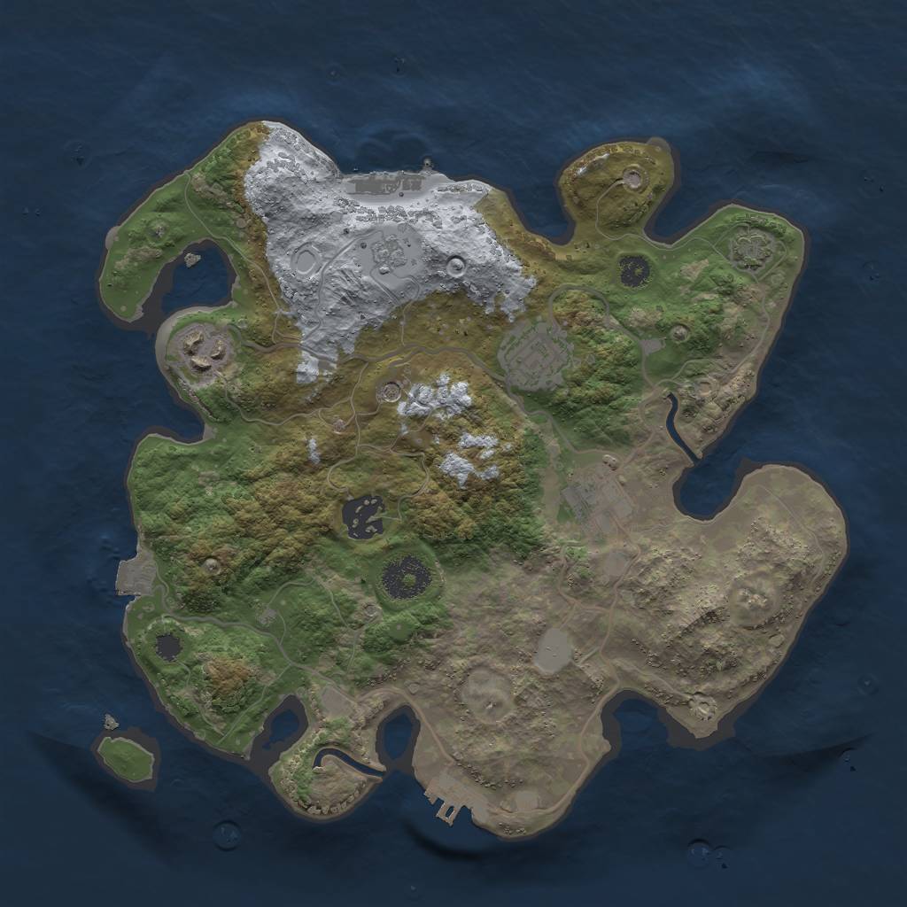 Rust Map: Procedural Map, Size: 3000, Seed: 1845654882, 12 Monuments