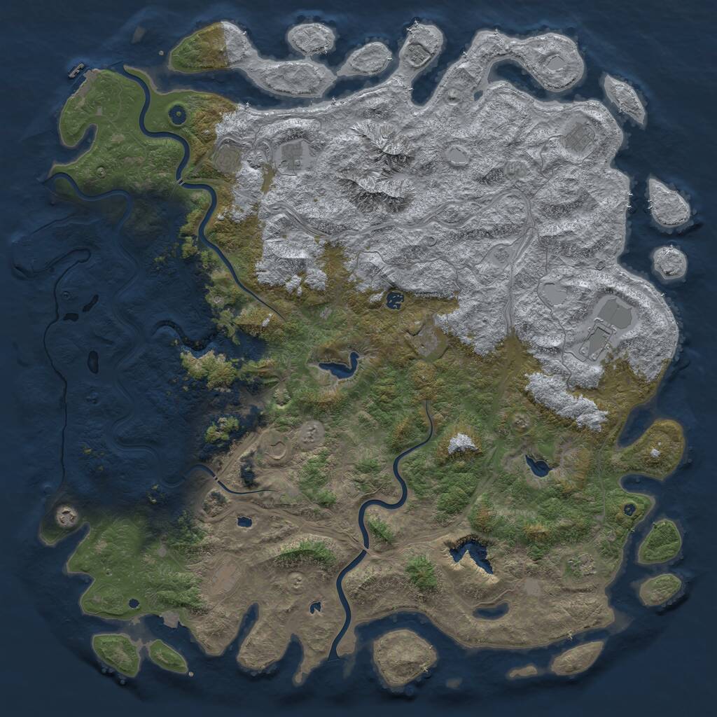 Rust Map: Procedural Map, Size: 6000, Seed: 15132, 17 Monuments