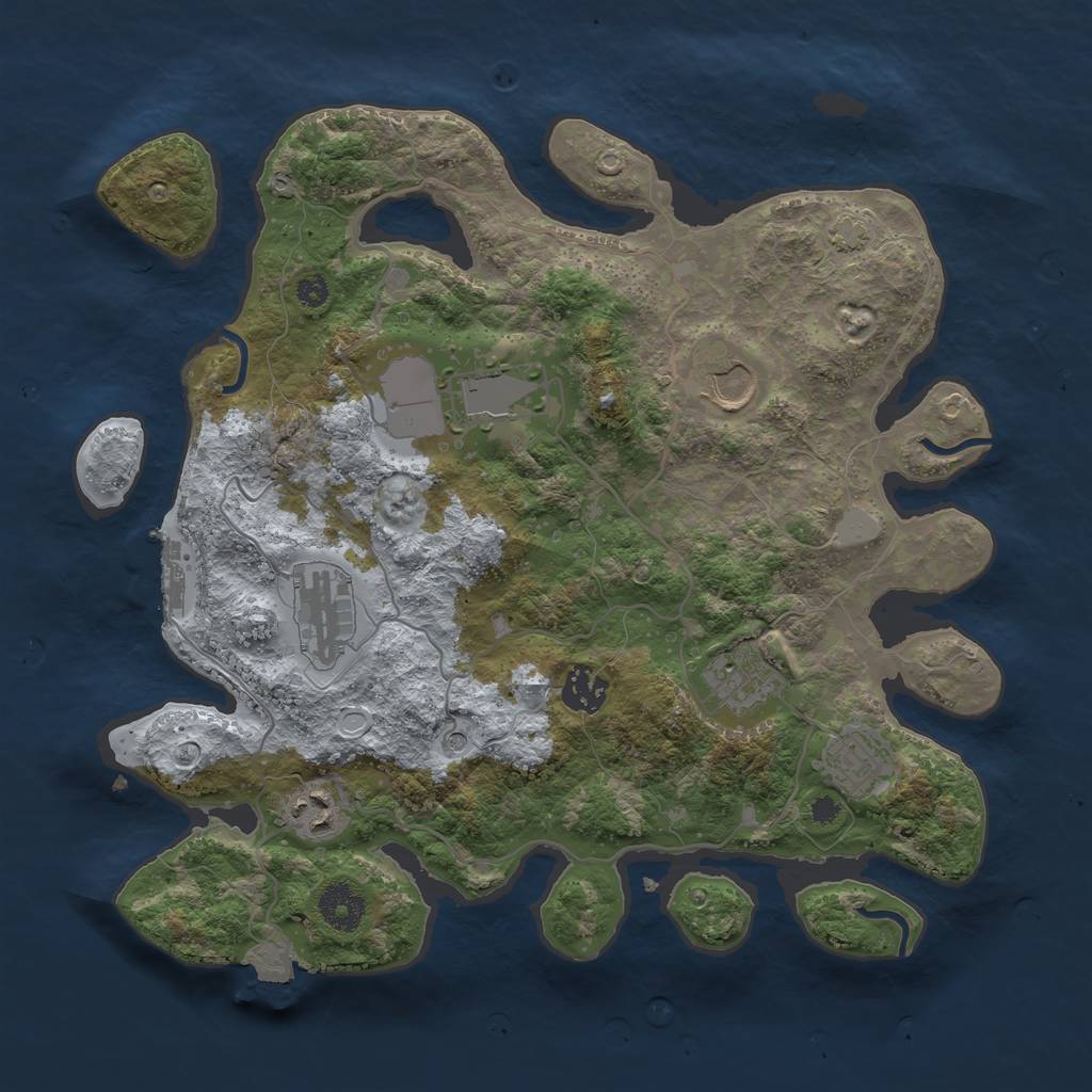 Rust Map: Procedural Map, Size: 3500, Seed: 1598290998, 13 Monuments